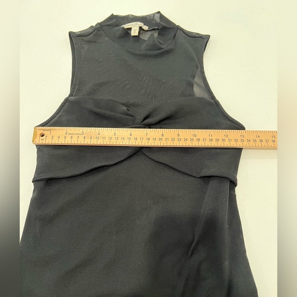 EXPRESS black bodysuit with transparent chest, sleeveless, high neck, size S - Picture 7 of 7